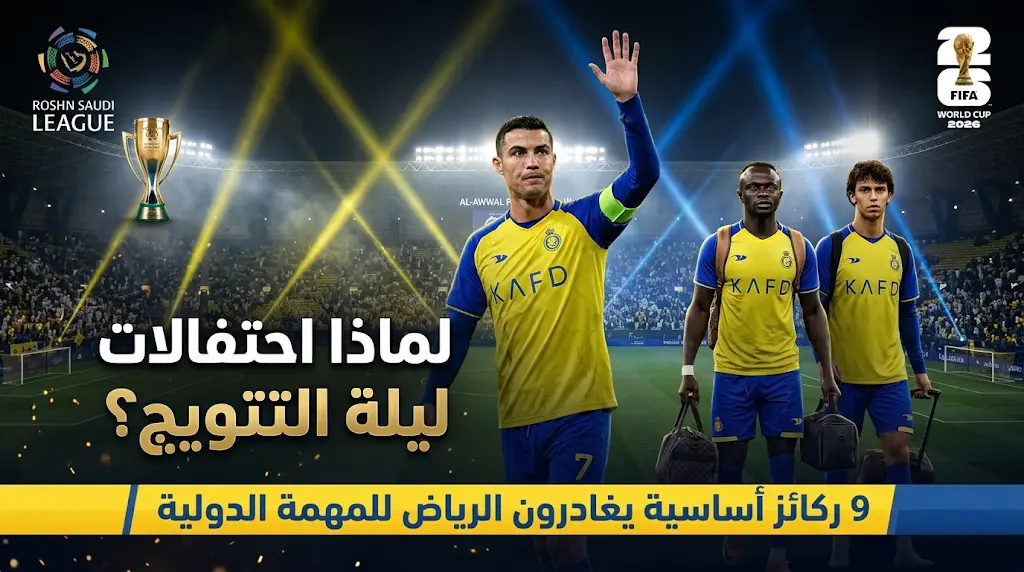 أسباب إلغاء احتفالية النصر بلقب دوري روشن 2026 ومغادرة 9 لاعبين للمشاركة في كأس العالم