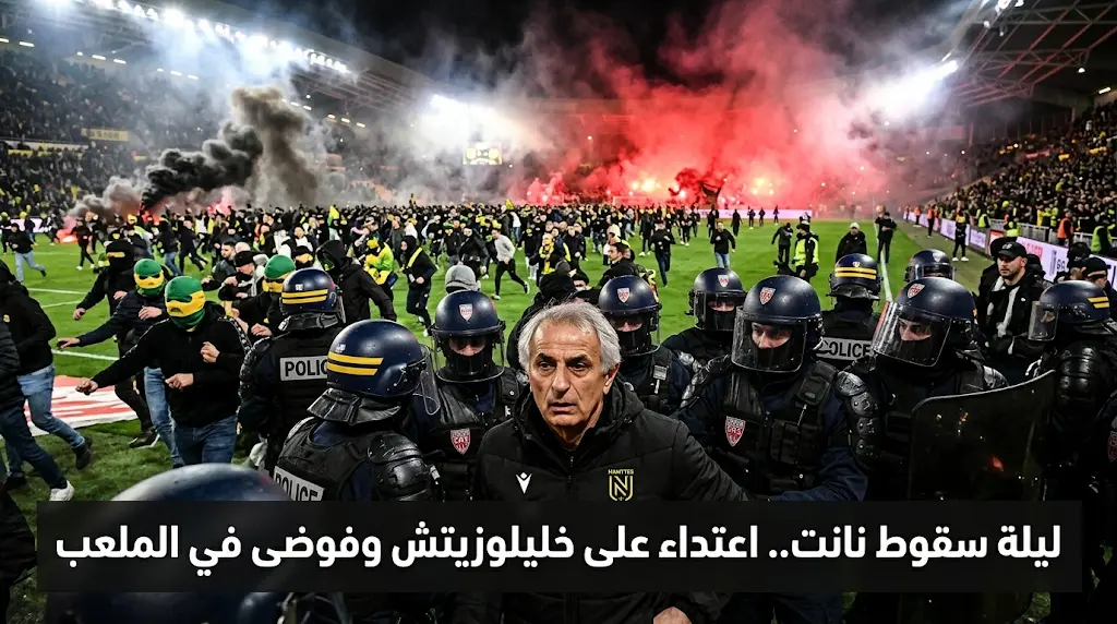 اعتداء الجماهير على المدرب وحيد خليلوزيتش بعد سقوط نانت التاريخي للدرجة الثانية