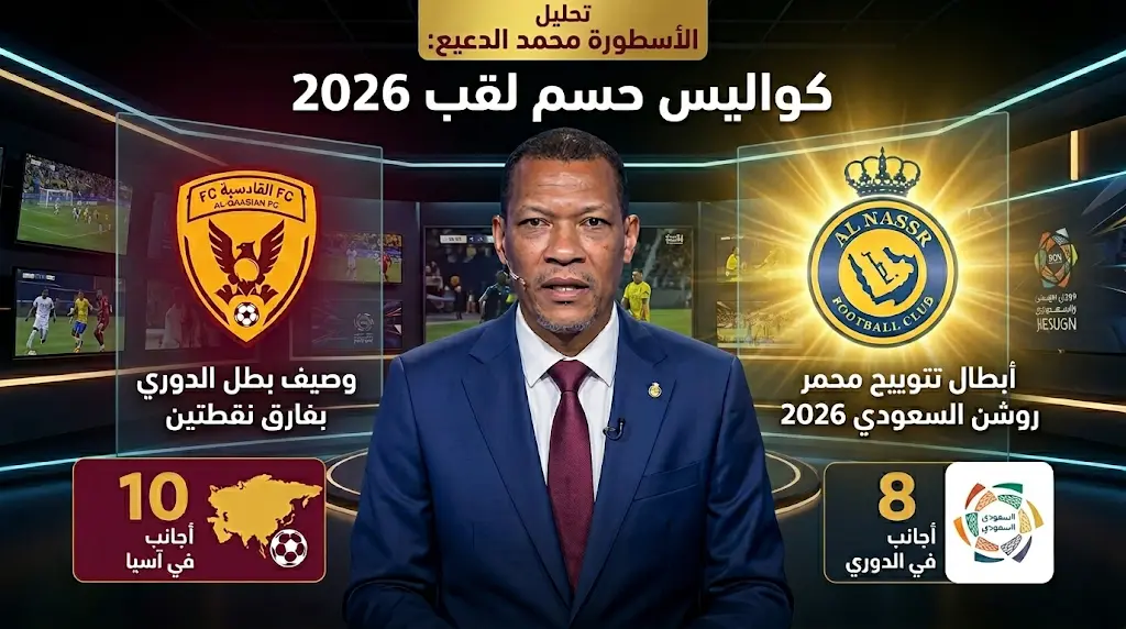 الدعيع يصف القادسية بـ "البطل الحقيقي" لموسم 2026 ويكشف سر تفوق النصر في صراع اللقب
