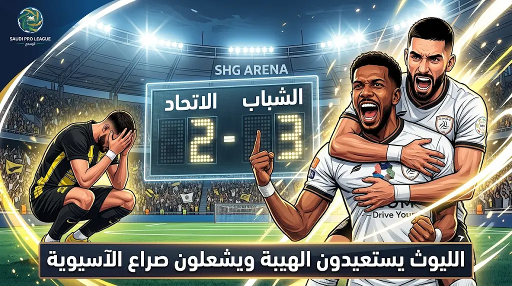 الشباب ينهي عقدة العامين ويهزم الاتحاد 3-2 في لقاء مؤجل من الجولة 28 لدوري روشن