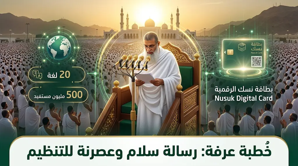 الشيخ الحذيفي يشدد في خطبة عرفة على منع الشعارات السياسية وإلزامية استخدام بطاقة نسك الرقمية