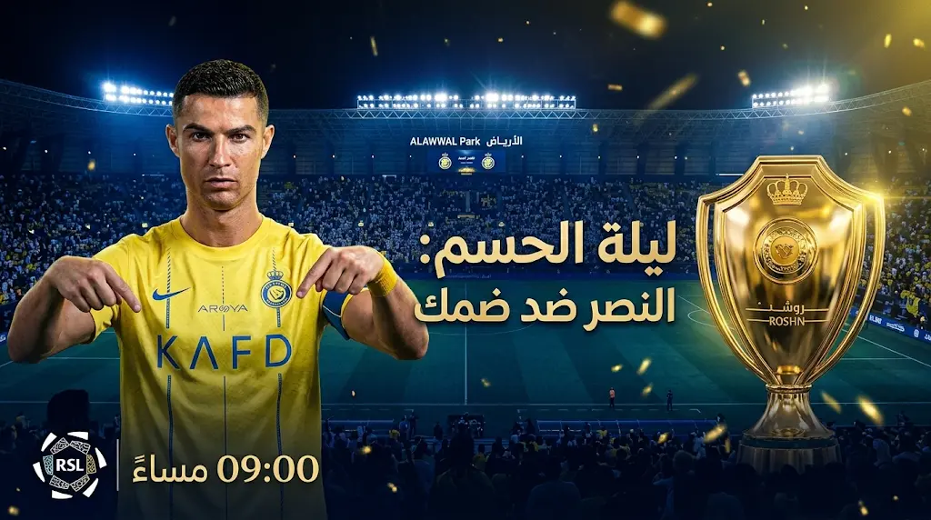 القنوات المفتوحة الناقلة لمباراة النصر وضمك اليوم في دوري روشن 2026: موعد اللقاء وحسم اللقب
