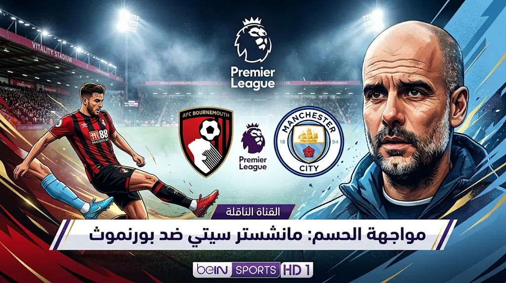 القنوات المفتوحة الناقلة لمباراة مانشستر سيتي وبورنموث في الدوري الإنجليزي (مايو 2026)