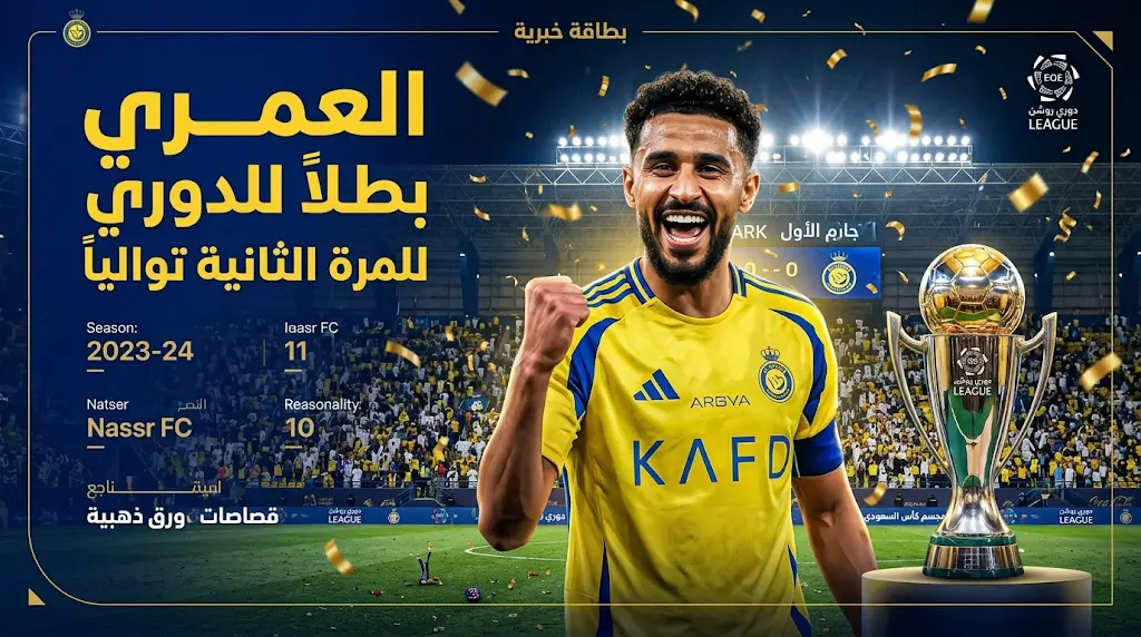 المدافع عبدالإله العمري يسجل إنجازاً فريداً بتحقيق لقب الدوري السعودي للموسم الثاني توالياً مع الاتحاد ثم النصر