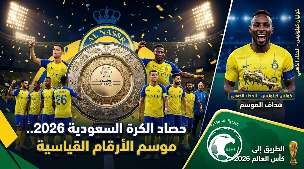 النصر بطلاً لدوري روشن 2026 رسمياً بـ 20 هاتريك تاريخي وكينونيس يحصد الحذاء الذهبي