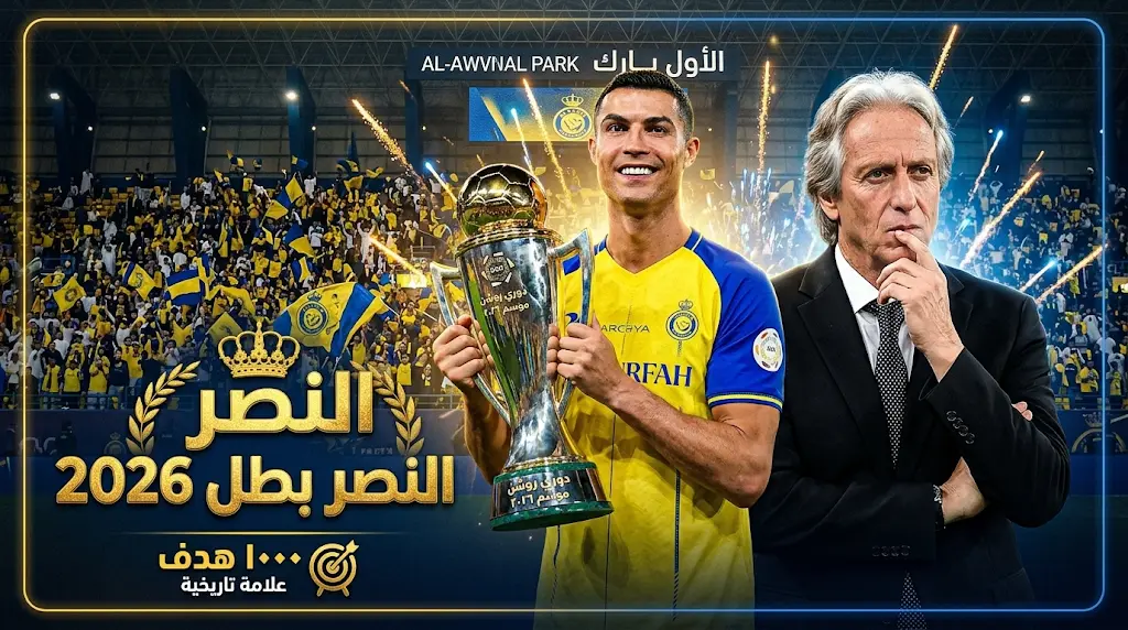 النصر بطلاً للدوري السعودي 2026 ومشروع الـ 1000 هدف ينتظر كريستيانو رونالدو في الموسم الجديد