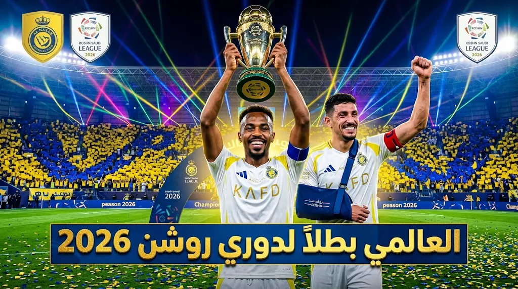 النصر يستعيد عرش الكرة السعودية ويتوج بلقب دوري روشن 2026 متفوقاً على الهلال بفارق نقطتين