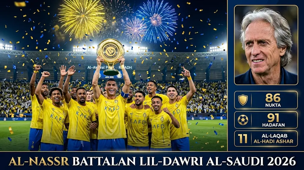 النصر يعتلي عرش كرة القدم السعودية رسمياً ويتوج بلقب دوري روشن 2026 بعد صيام 7 سنوات