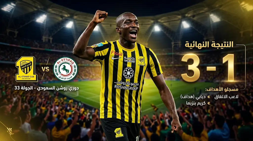 بثلاثية في شباك النواخذة.. الاتحاد يضرب الاتفاق في عقر داره ويتمسك بمطاردة المربع الذهبي