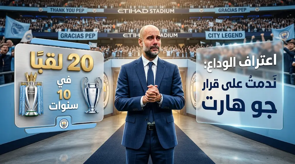 بيب جوارديولا يكشف ندمه الأكبر في مسيرته مع مانشستر سيتي واعتراف تاريخي بشأن جو هارت