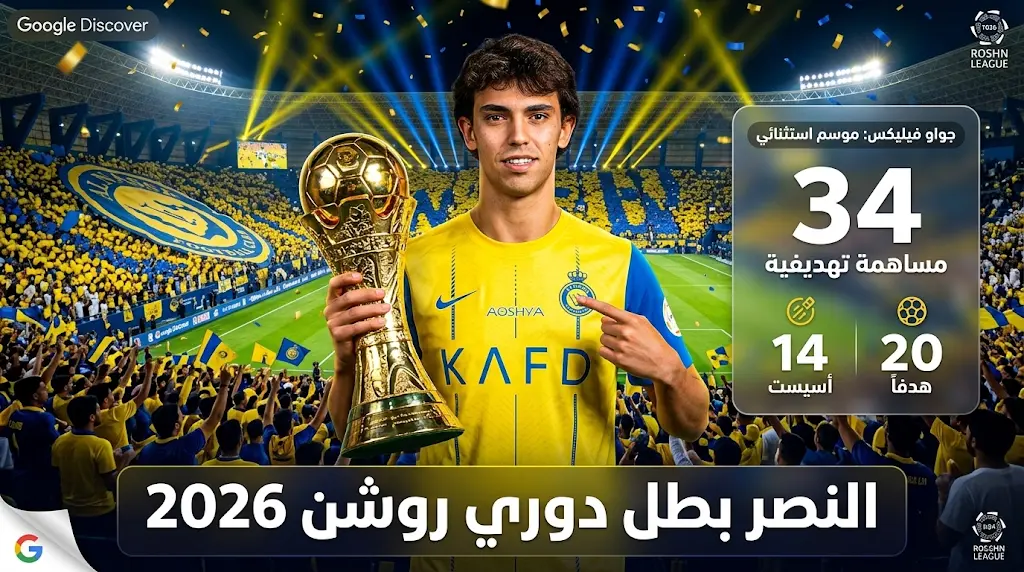 جواو فيليكس بعد تتويج النصر بلقب دوري روشن 2026: من الصعب جداً الفوز بالدوري هنا والناس تعرف السبب