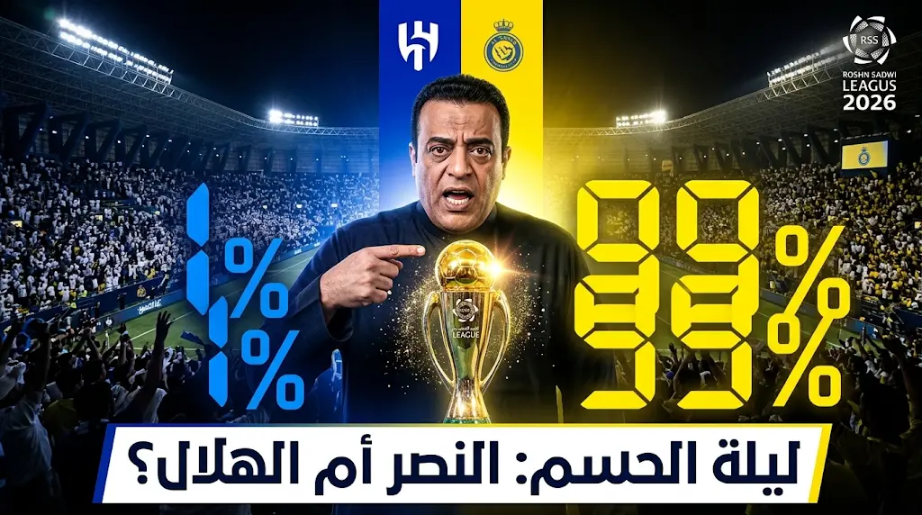 حسابات التتويج في دوري روشن 2026.. النصر يقترب بنسبة 99% والهلال يتمسك بأمل الـ 1%