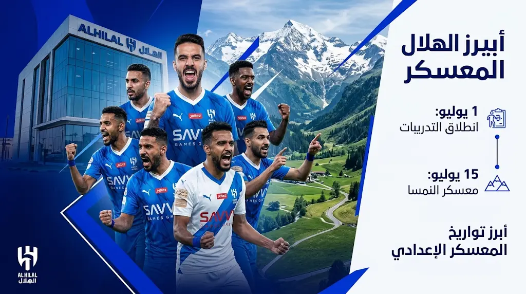 خارطة طريق الهلال للموسم الجديد 2026-2027 وموعد انطلاق التدريبات الجماعية ومعسكر النمسا