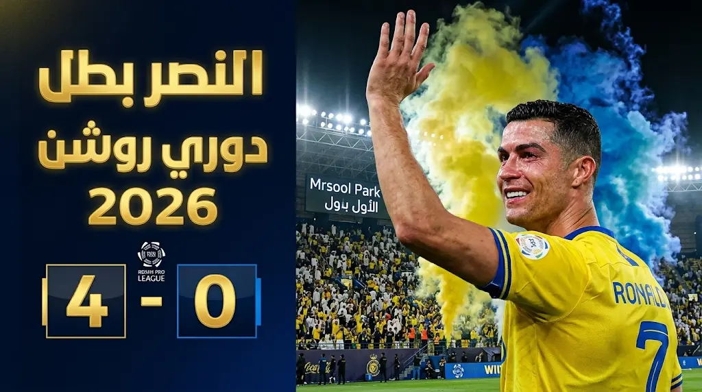دموع الفرح لكريستيانو رونالدو في ليلة تتويج نادي النصر بلقب دوري روشن السعودي للمحترفين رسميا