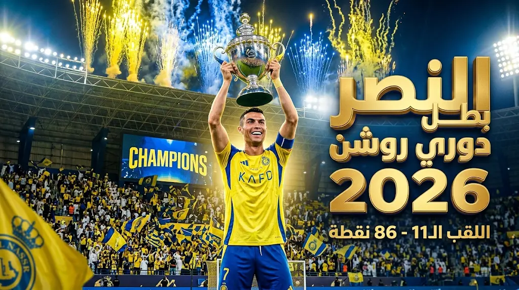 رونالدو يرفع الكأس الحادية عشرة.. النصر يحسم لقب دوري روشن رسمياً برصيد 86 نقطة