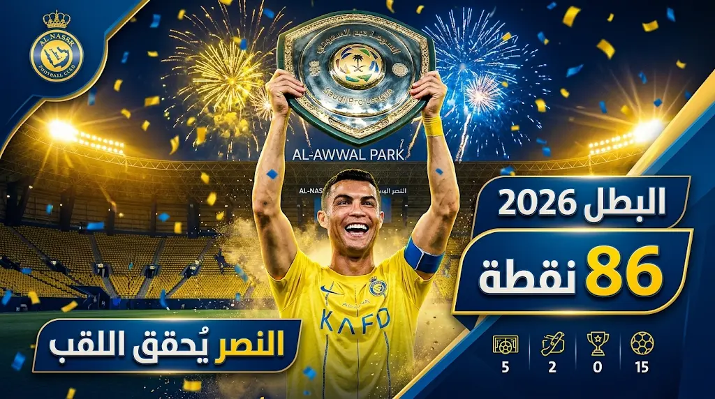 رونالدو يصبح رابع قائد يرفع درع الدوري في تاريخ النصر بعهد الاحتراف بعد موسم الـ 86 نقطة التاريخي