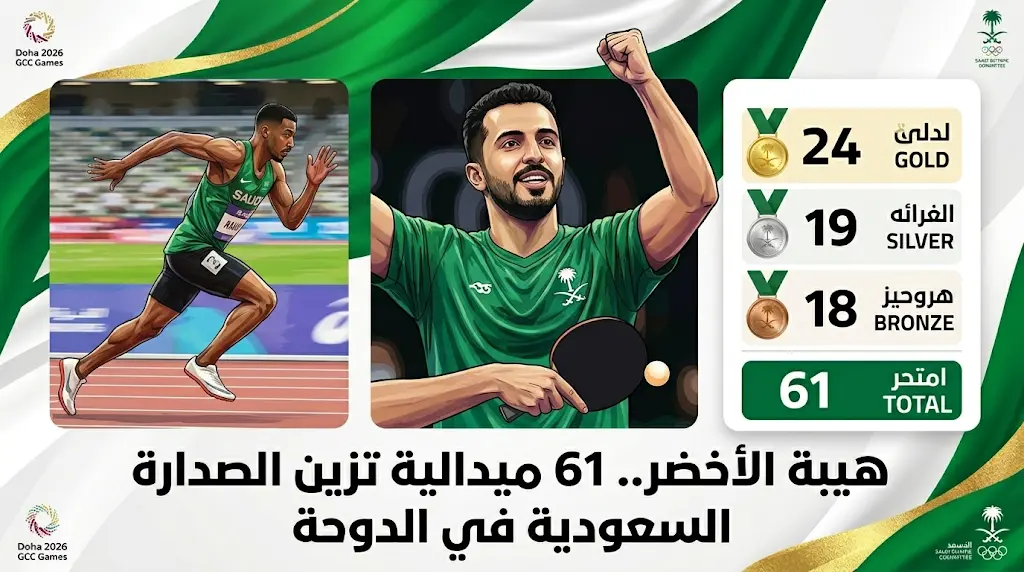 سيطرة سعودية كاملة على ذهب كرة الطاولة وحصد 61 ميدالية ملونة بنهاية منافسات الأحد في دورة الألعاب الخليجية