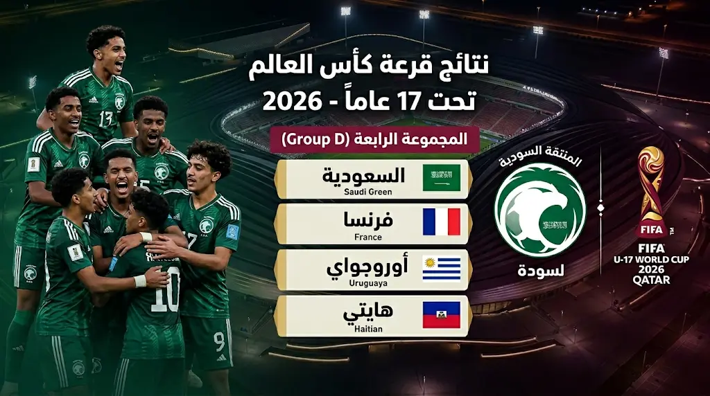 قرعة كأس العالم للناشئين 2026 تضع المنتخب السعودي في مواجهة فرنسا وأوروجواي وهايتي بقطر