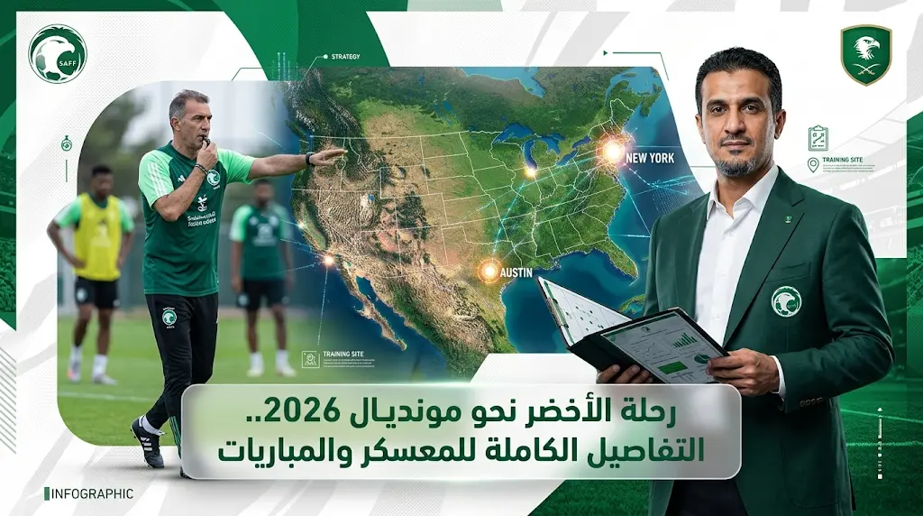 معسكر نيويورك وأوستن و3 مواجهات ودية.. تفاصيل برنامج إعداد المنتخب السعودي لكأس العالم 2026