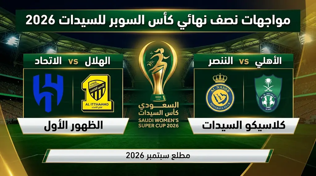 مواجهات نارية في قرعة كأس السوبر السعودي للسيدات 2026 تجمع أقطاب الكرة السعودية في مواجهتي كلاسيكو