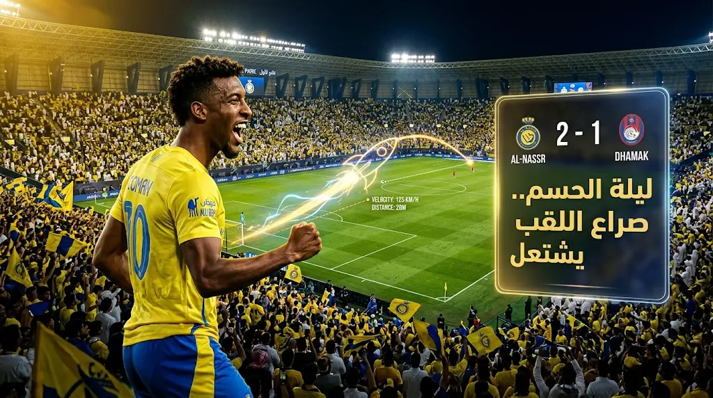 نتيجة مباراة النصر وضمك اليوم في ختام دوري روشن 2026.. كومان يبدع و"العالمي" يقترب من منصة التتويج
