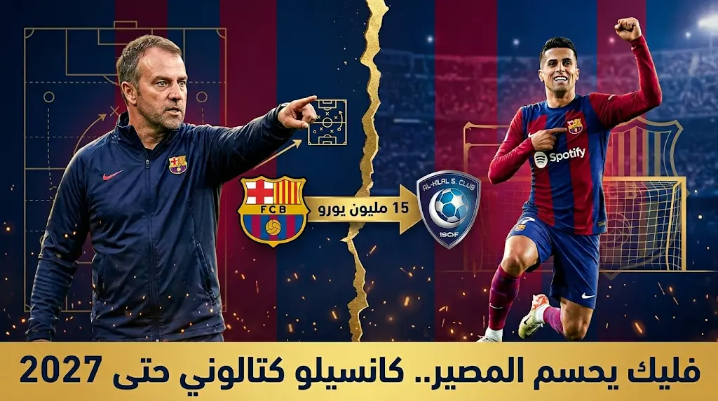 هانسي فليك يمنح برشلونة الضوء الأخضر لحسم صفقة جواو كانسيلو نهائيا من الهلال السعودي