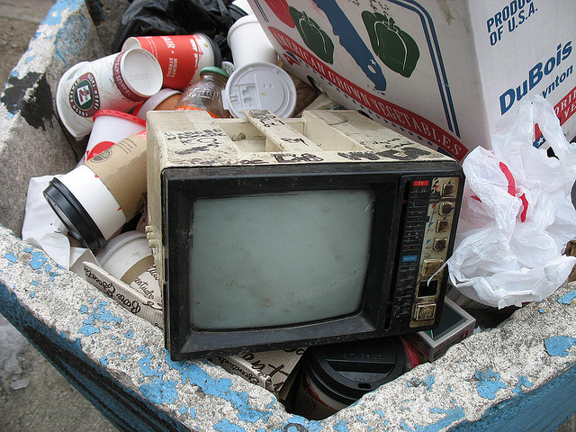 television in the trash