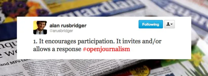 The Guardian’s 10 Tweets on Open Journalism