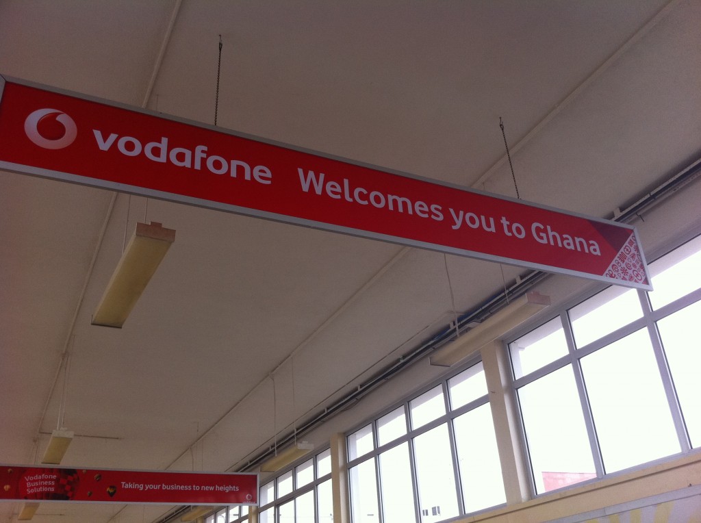 Sign in Accra airport.