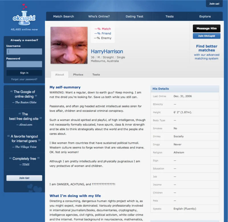 Online Love Search: New Identity