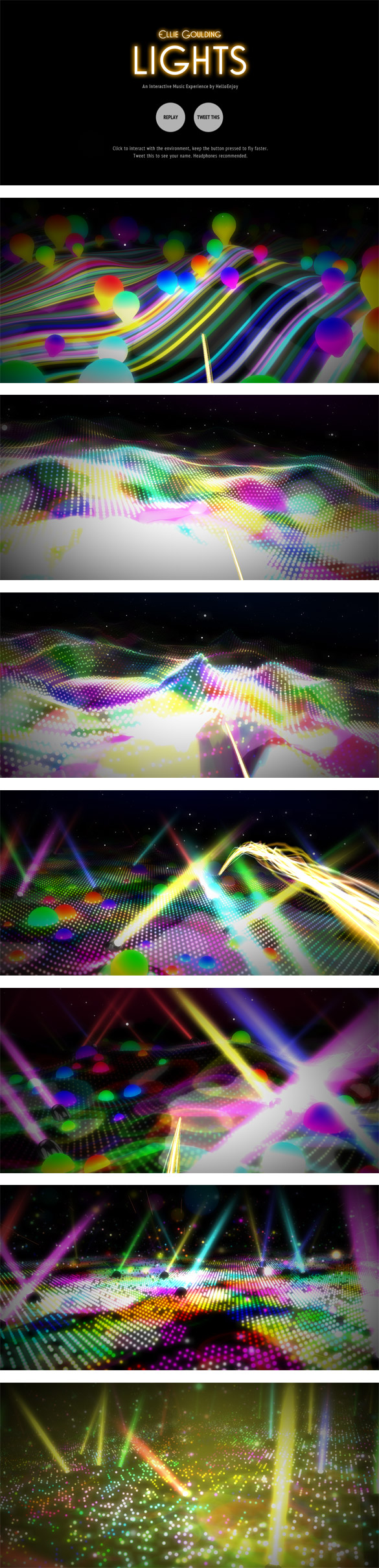 lights lights Lights, de Ellie Goulding, une expérience musicale & interactive utilisant webGL !