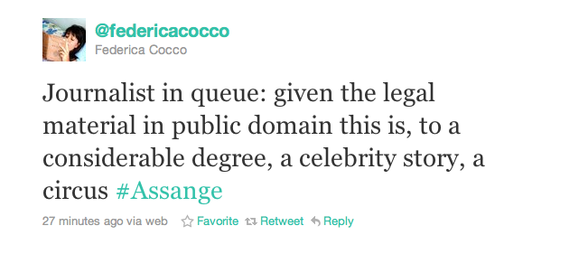 Federica Assanage circus tweet