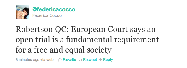 Robertson QC: free trial tweet