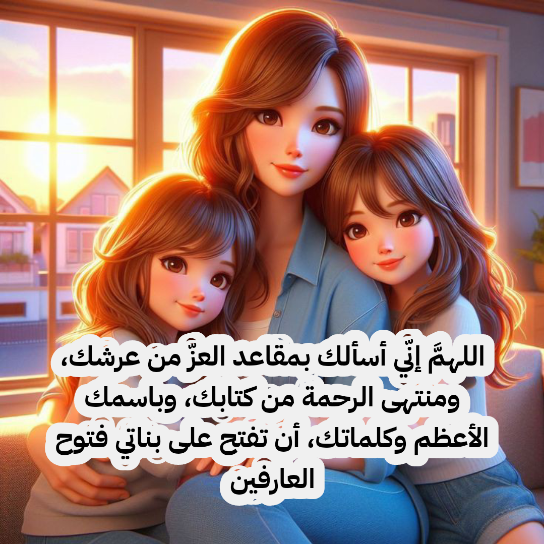 تصميم جرافيك لعبارة اللهم احفظ بناتي برعايتك