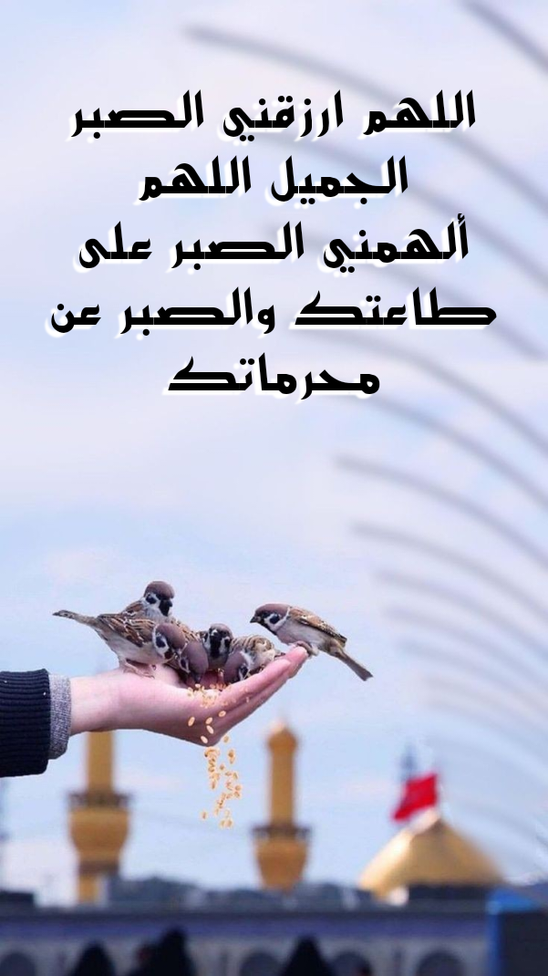 نص دعاء اللهم ارزقنا الصبر وقوة التحمل مكتوب بخط جميل