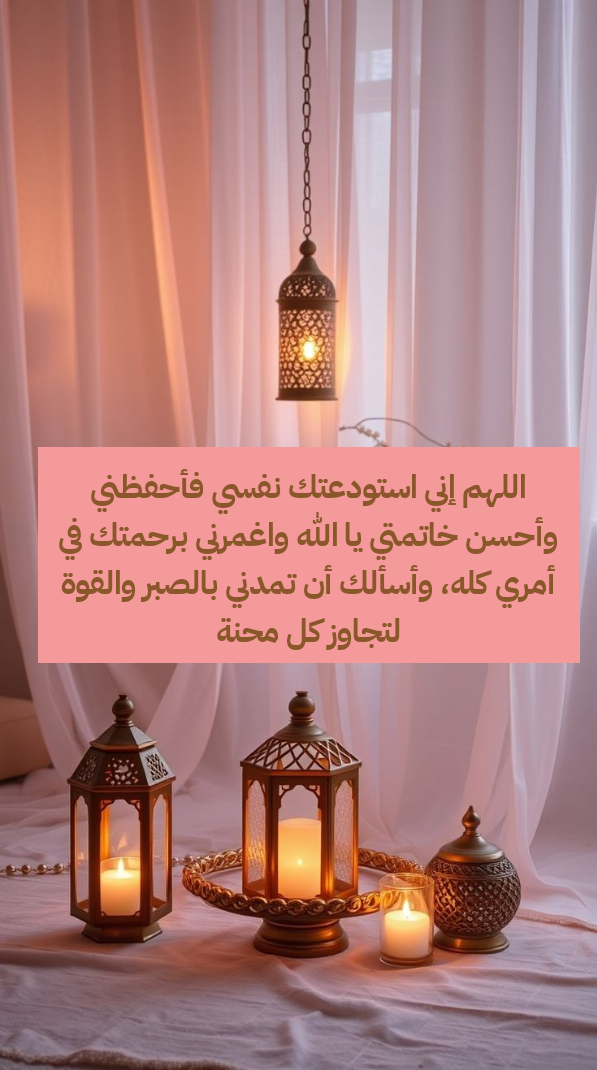 نص دعاء اللهم إني أستودعك نفسي وصحتي وعافيتي