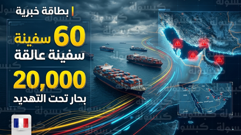 تعثر 60 سفينة تجارية فرنسية في مياه الخليج العربي والبحر الأحمر بسبب العمليات العسكرية الجارية