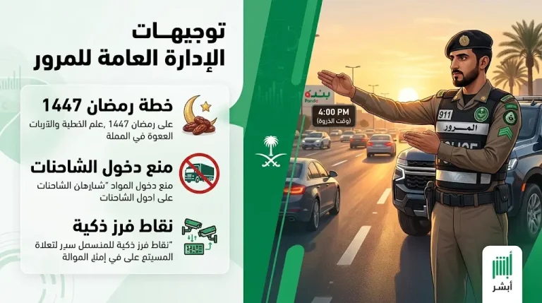 خطة المرور السعودي لتنظيم حركة السير اليوم الجمعة 17 رمضان 1447 بكافة المناطق