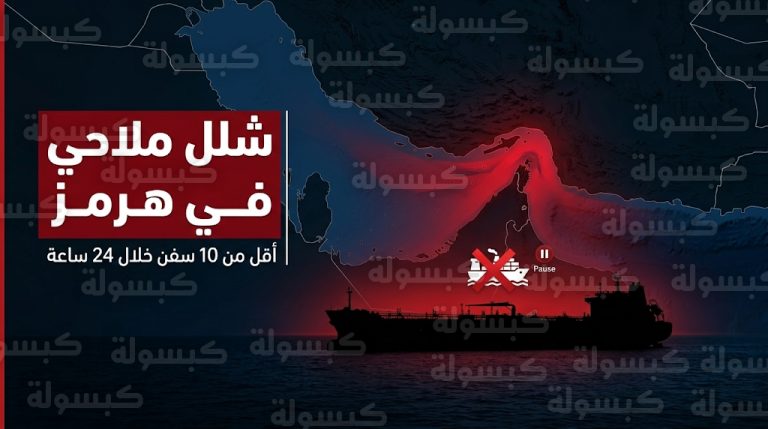 شلل شبه كامل في حركة الملاحة بمضيق هرمز وتوقف عبور ناقلات النفط العملاقة نتيجة التوترات العسكرية المتصاعدة